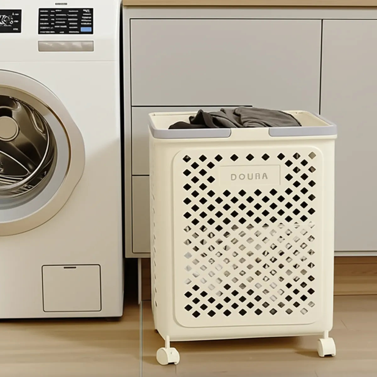 cesto-de-roupa-suja-dobravel-com-rodas-douba-bege-modernize-foto-cesto-de-roupa-suja-bege-em-lavanderia-moderna