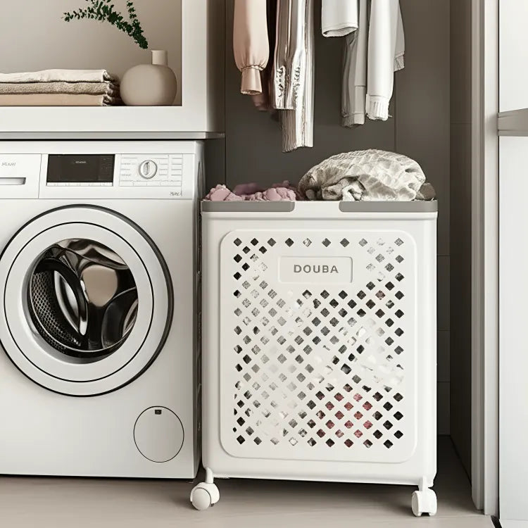cesto-de-roupa-suja-dobravel-com-rodas-douba-branco-modernize-foto-cesto-de-roupa-suja-branco-com-roupas-em-lavanderia-moderna