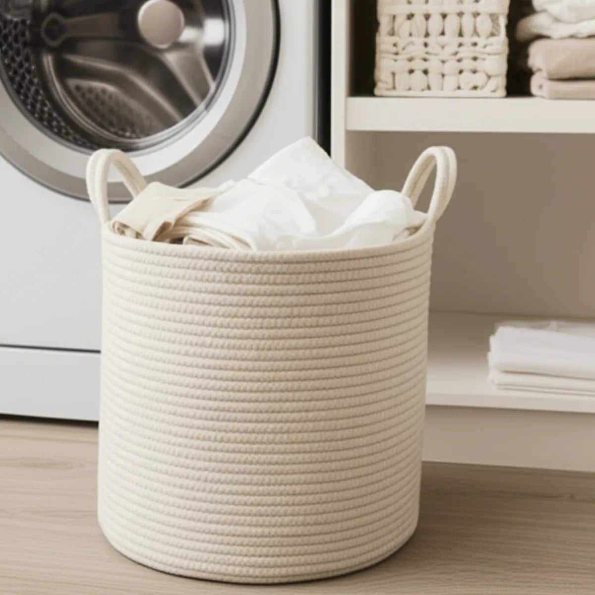 cesto-de-roupa-suja-grande-tecido-a-mao-branco-modernize-foto-cesto-em-lavanderia-ambiente-claro-branco-minimalista