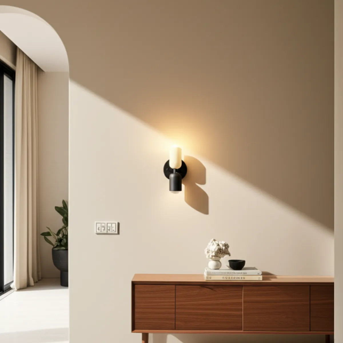 luminaria-de-parede-arandela-led-duo-modernize-foto-arandela-em-parede-sala-minimalista