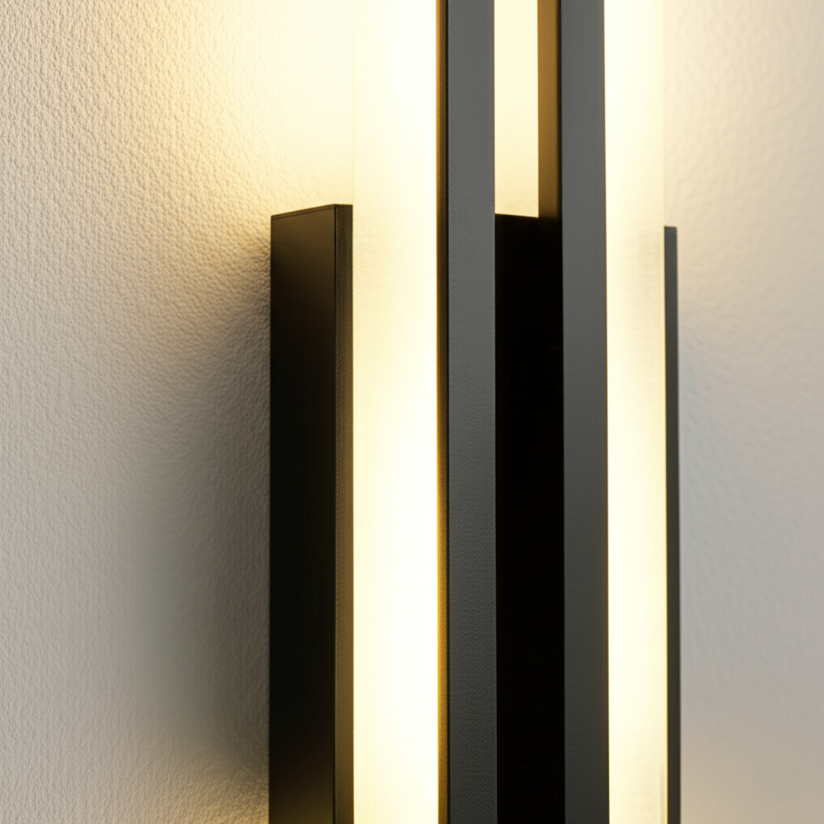 luminaria-de-parede-arandela-led-nordica-preta-modernize-foto-lateral-detalhe-luminaria-iluminando-ambiente-bege-neutro-luz-quente