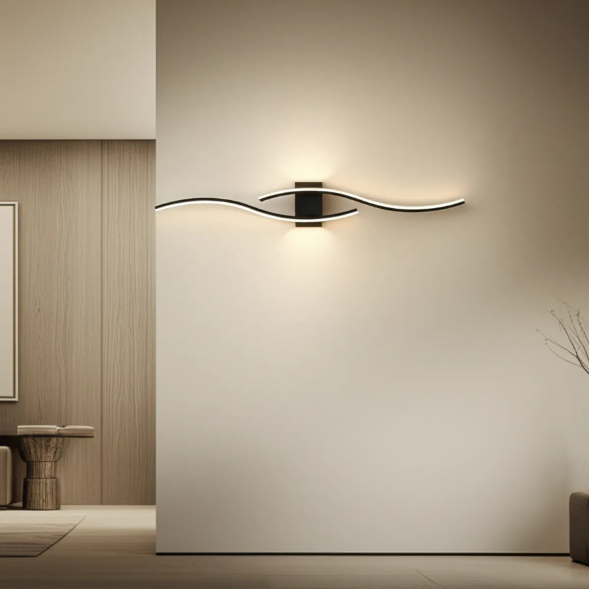 luminaria-de-parede-arandela-led-ondas-modernize-foto-luminaria-em-parede-de-sala-minimalista