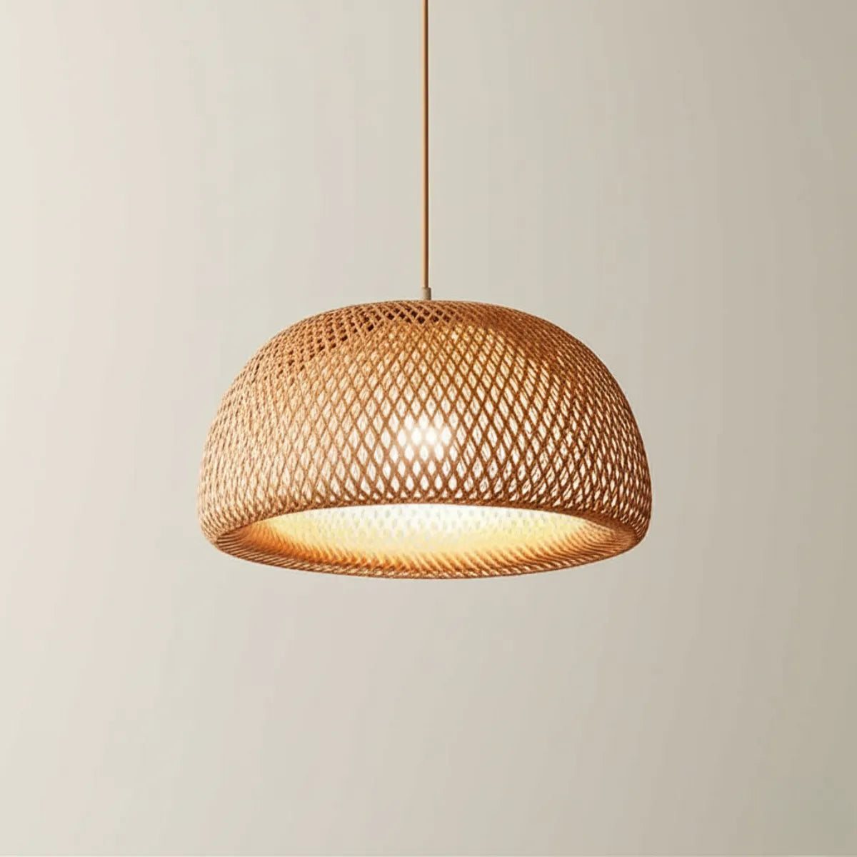 Luminária de Teto Pendente Bambu Côncavo