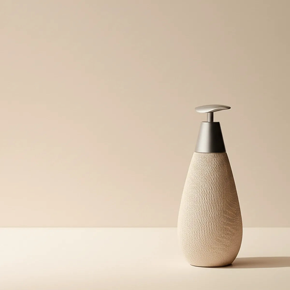 saboneteira-liquida-para-banheiro-em-ceramica-essenza-modernize-foto-saboneteira-na-lateral-em-ambiente-claro-fundo-bege