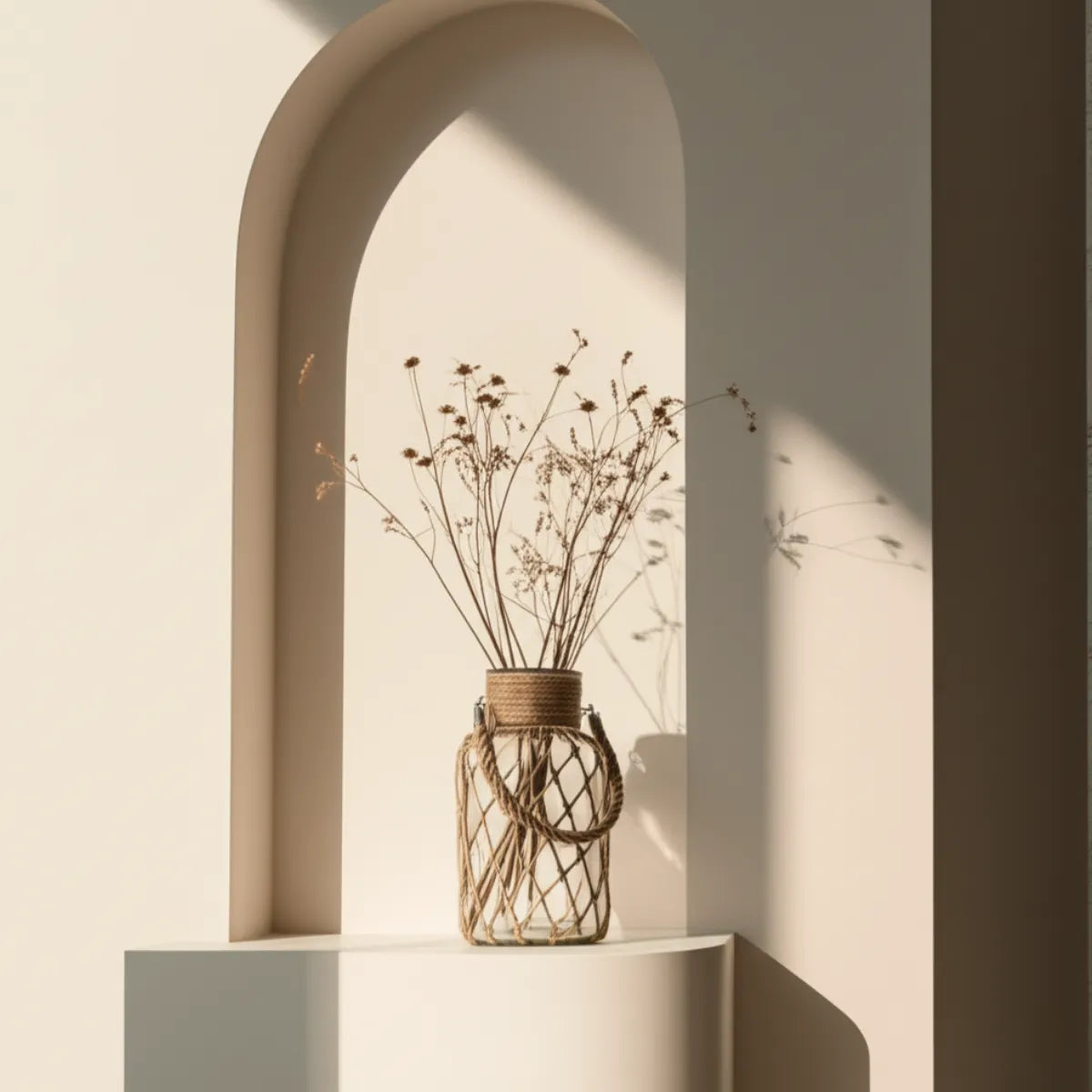vaso-decorativo-para-mesa-de-vidro-rustico-artesanal-modernize-foto-vaso-de-vidro-artesanal-em-lugar-arejado-com-sol