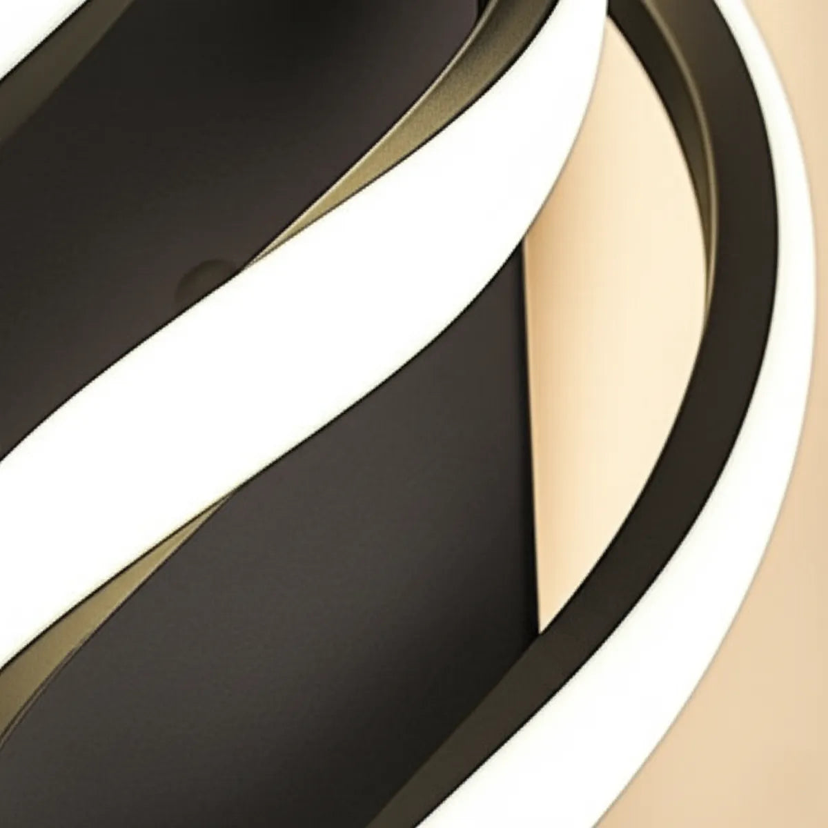 luminaria-de-parede-arandela-led-curve-preta-modernize-foto-frente-detalhe-luminaria-iluminando-ambiente-neutro-bege-luz-quente