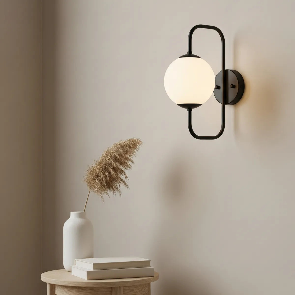 luminaria-de-parede-preta-luz-quente-ambiente-bege