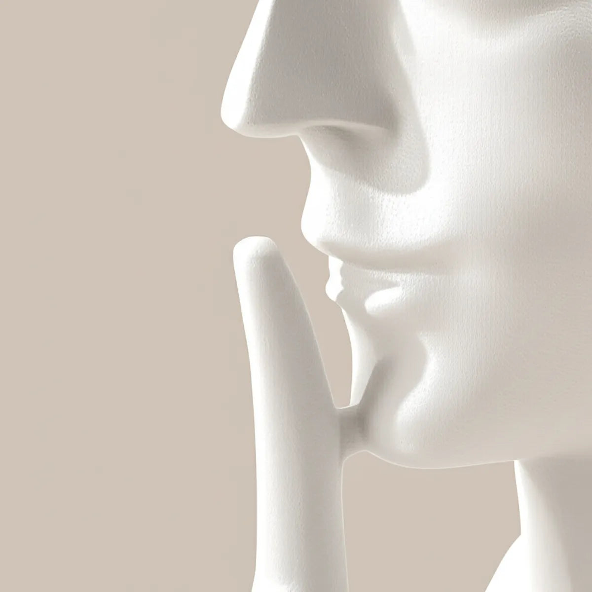 escultura-decorativa-silencio-branco-modernize-foto-detalhe-escultura-em-ambiente-claro-bege