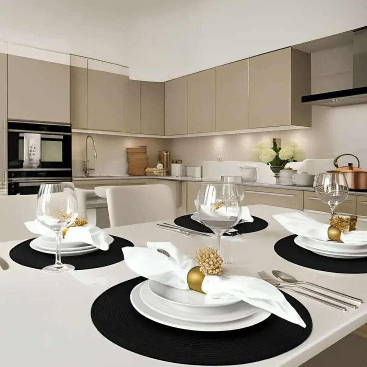 jogo-americano-redondo-sousplat-trancado-preto-6-lugares-modernize-foto-sousplat-em-mesa-posta-cozinha-luxuosa-minimalista-ambiente-claro