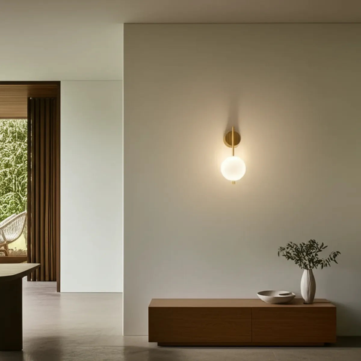 luminaria-de-parede-arandela-led-perola-suspensa-modernize-foto-arandela-em-parede-casa-minimalista