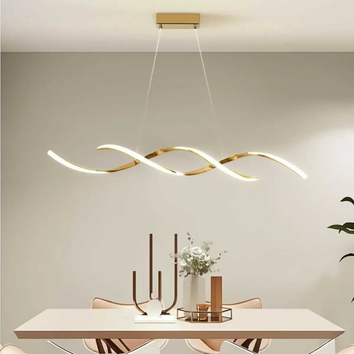 Luminária de Teto Lustre Pendente Led Ondulado