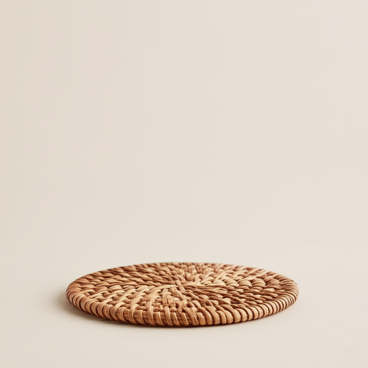 porta-copo-para-mesa-posta-de-rattan-artesanal-6-pecas-modernize-foto-lateral-porta-copo-em-ambiente-claro-fundo-bege