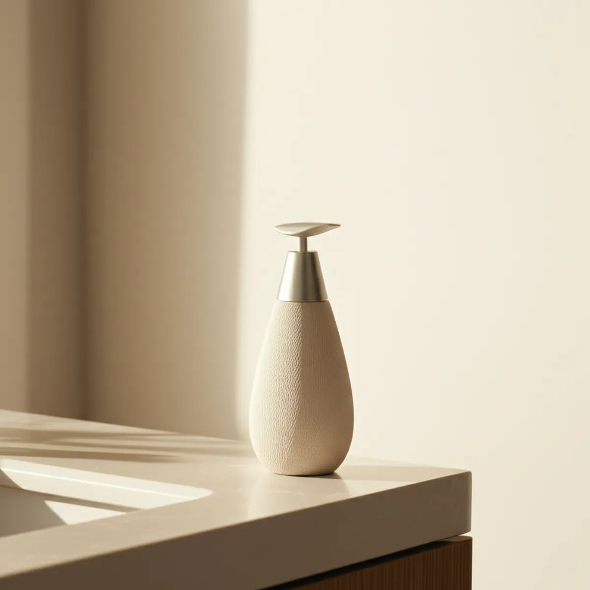 saboneteira-liquida-para-banheiro-em-ceramica-essenza-modernize-foto-saboneteira-em-banheiro-sofisticado-simples