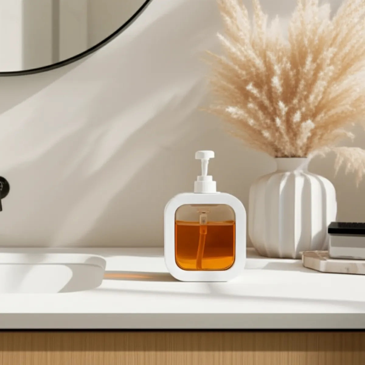 saboneteira-liquida-para-banheiro-transparente-glassy-modernize-foto-lateral-banheiro-moderno-claro-branco